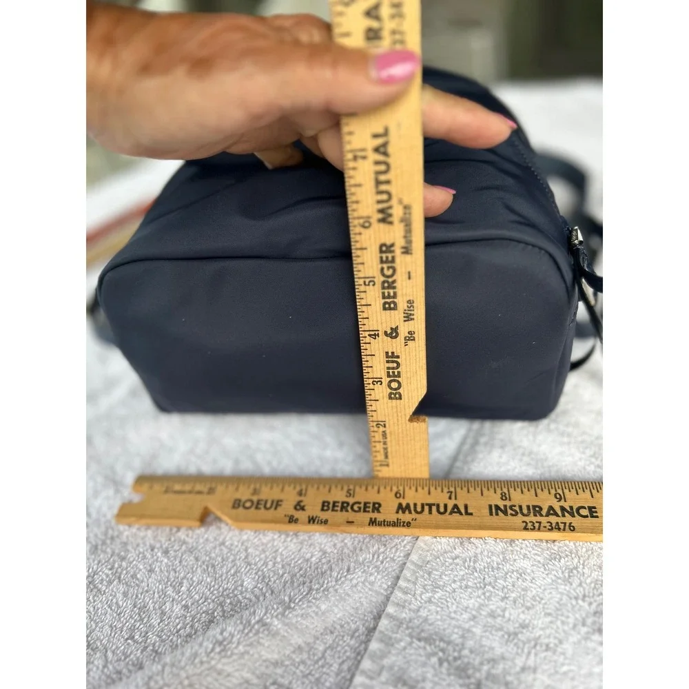 Kate Spade Karissa Nylon Medium Backpack Navy Blue Leather Trim School College